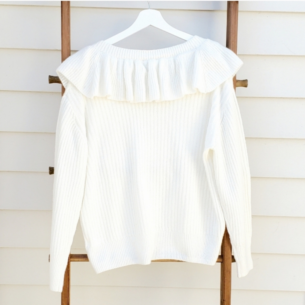 NEW! CeCe Vila Ruffle Knit Sweater - Picture 6 of 10